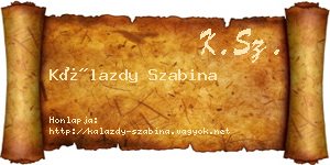 Kálazdy Szabina névjegykártya