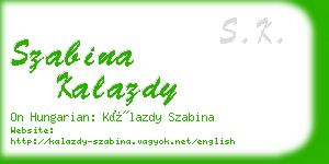 szabina kalazdy business card